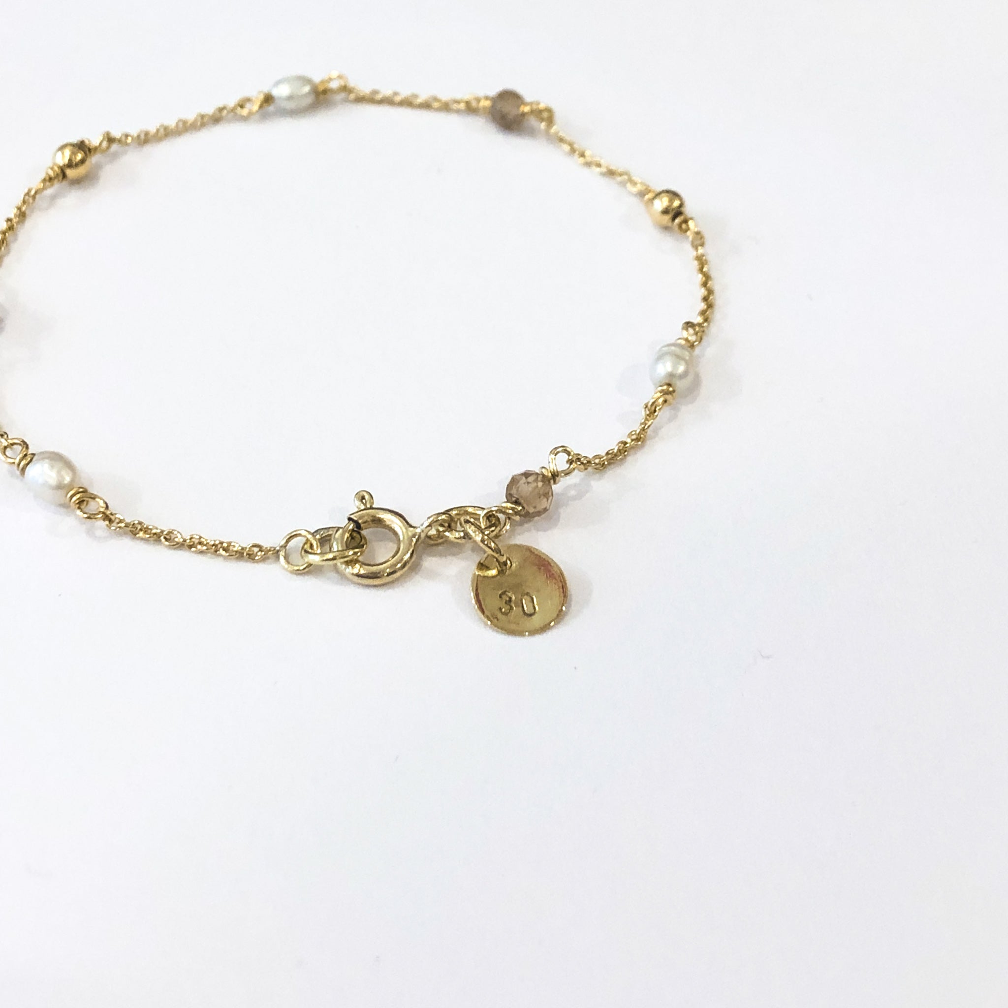 Morganite pearl knot bracelet