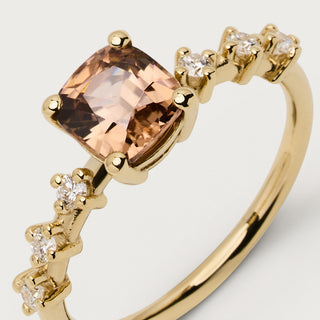 Cushion zircon ring
