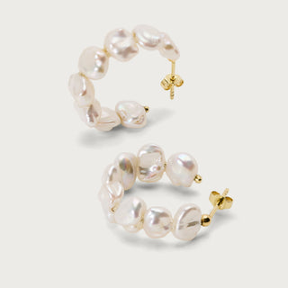 Keshi pearl hoops