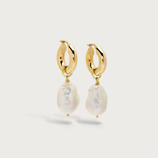 Baroque pearl hoops