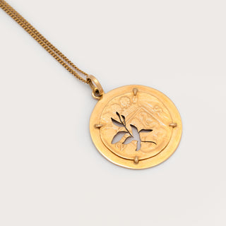 Magnolia coin necklace