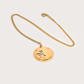 Magnolia coin necklace