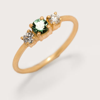 Trio ring diamonds & tourmaline