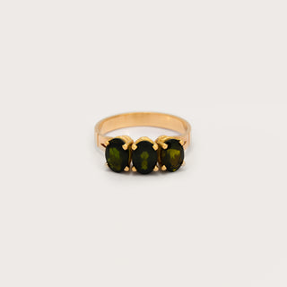 Triple tourmaline ring