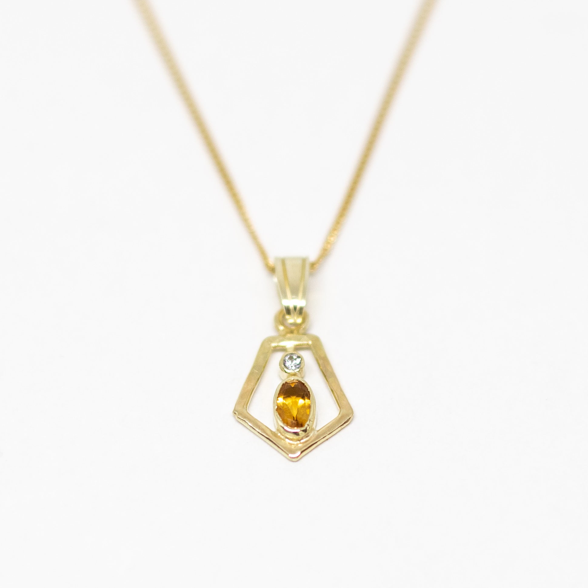 Citrine kite necklace