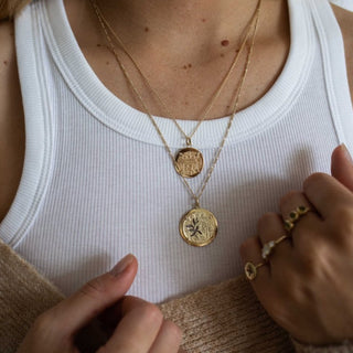 Magnolia coin necklace