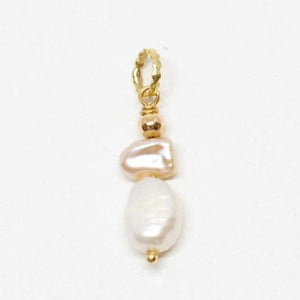 Double freshwater pearl charm