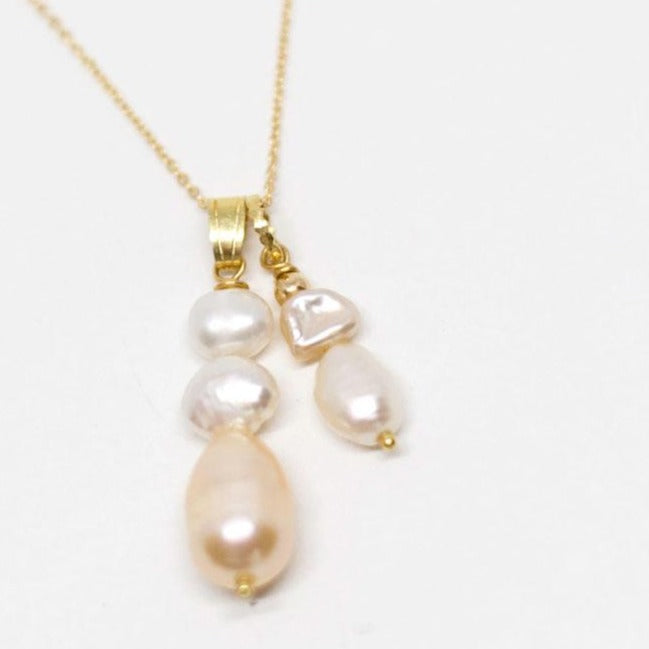 Triple freshwater pearl charm